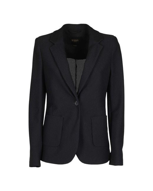 Seventy Black Schwarzer Technischer Mesh-Blazer