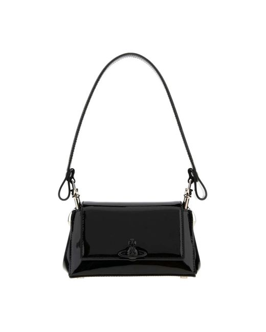 Vivienne Westwood Zwarte Lakleren Top Handvat Tas in het Black
