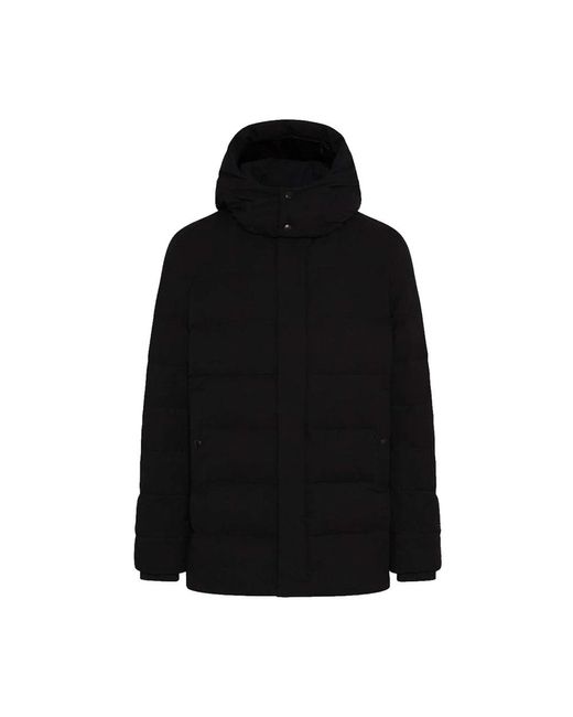 Woolrich Zwarte Vrije Tijd Lange Jas Met Capuchon in het Black voor heren