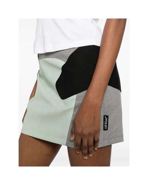 Off-White c/o Virgil Abloh Metallic Short Skirts