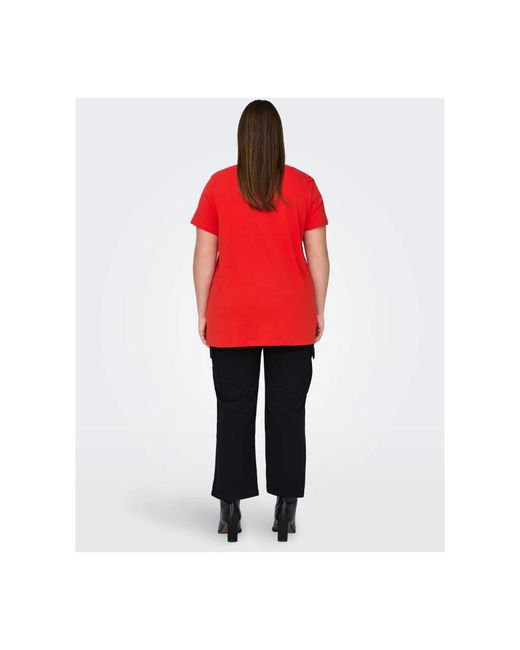Only Carmakoma Red Bonnie life v-ausschnitt shirt