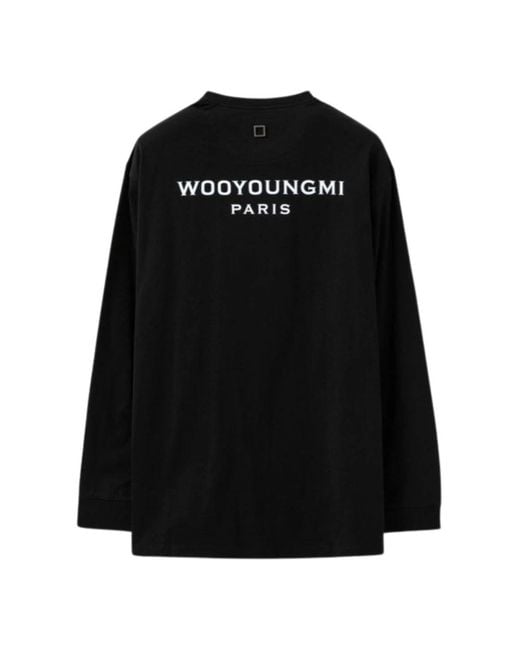 Wooyoungmi Black Long Sleeve T-Shirts for men