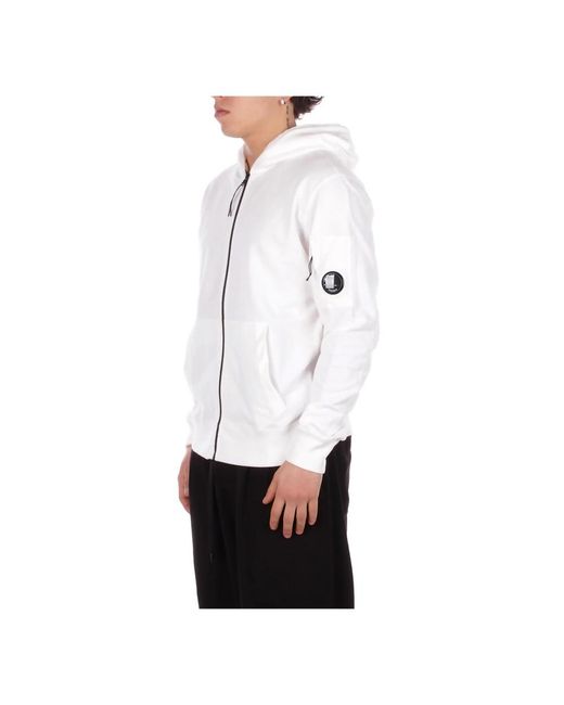C P Company White Zip-Throughs for men