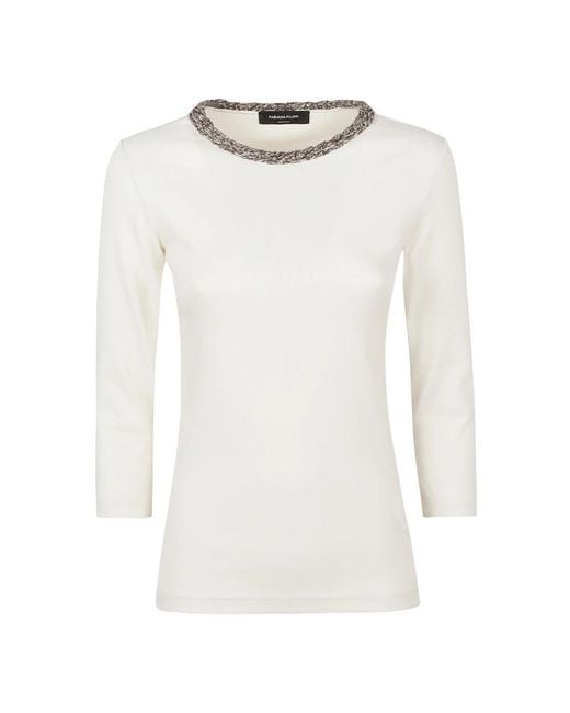 Fabiana Filippi White Long Sleeve T-Shirts