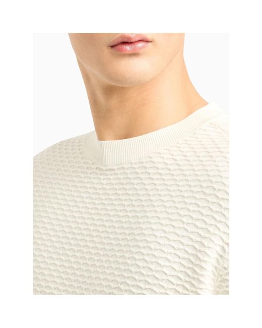 Armani Exchange Off white baumwollpullover für Herren