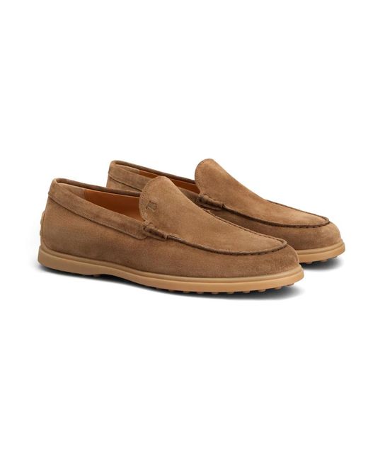 Tod's Suede Slipper Moccasin in het Brown voor heren