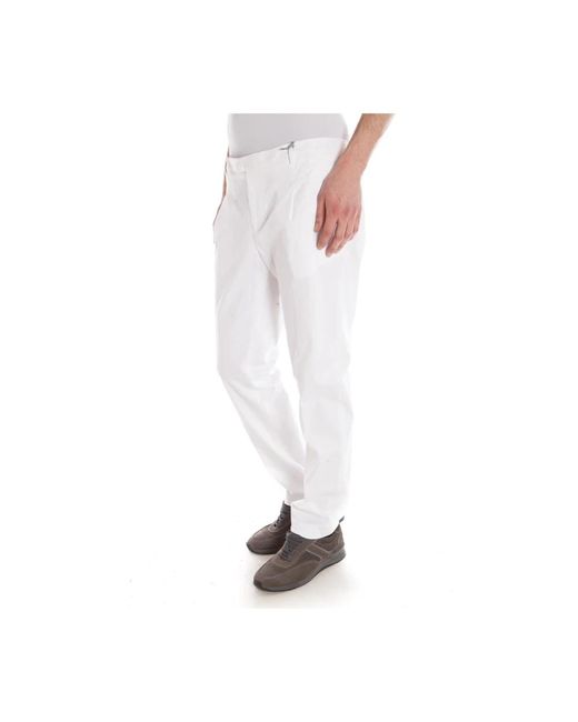 Daniele Alessandrini White Slim-Fit Trousers for men