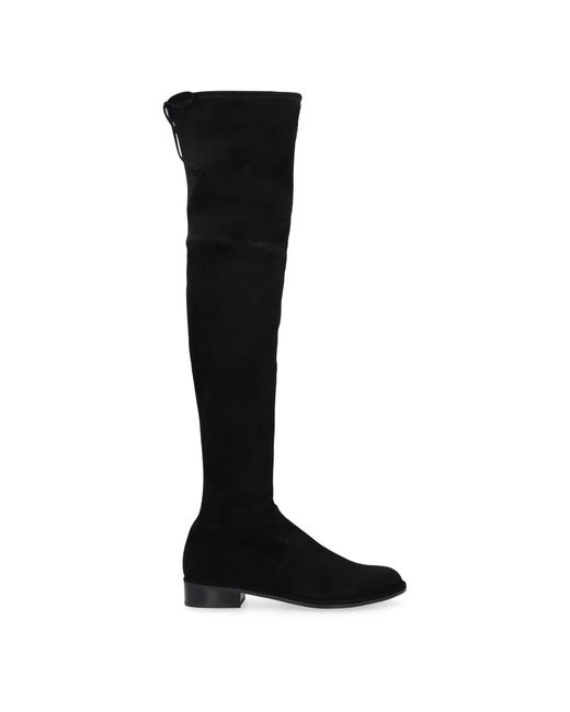 Stuart Weitzman Black Over The Knee Stretch Suede Boots