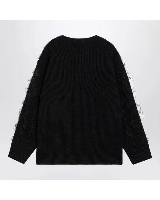 Valentino Garavani Black Round-Neck Knitwear