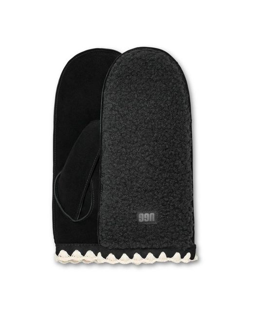 Ugg Black Fluff scalloped fäustlinge