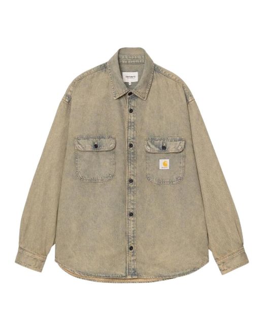Carhartt Denim Hemdjacke Blau Leder in Natural für Herren