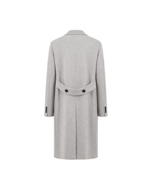 Kiton Gray Double-Breasted Coats for men