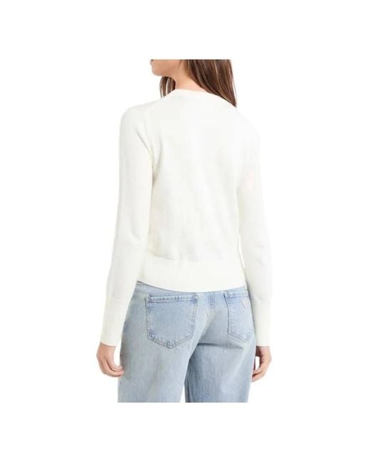 Guess White Round-Neck Knitwear