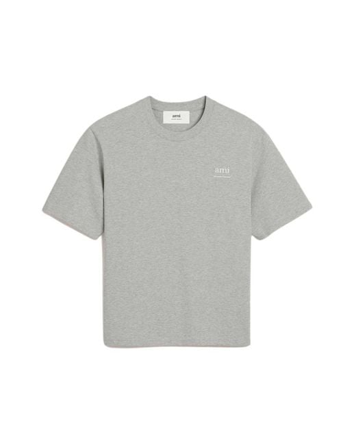 AMI Gray Ami Paris T-shirts for men