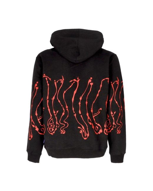 Octopus Schwarzer Dripper Hoodie Langarm in Black für Herren