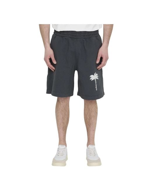 Palm Angels Blue Casual Shorts for men