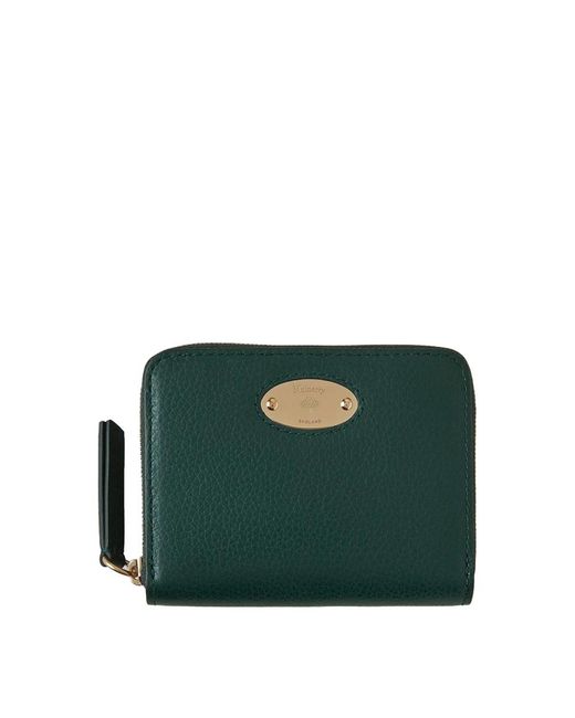 Mulberry Accessoires ,Groen ,Leer Moderne Leren Portemonnee Met Rits in het Green