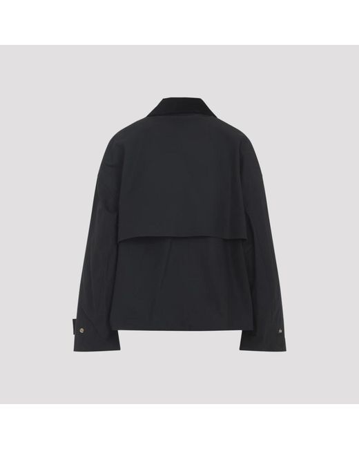 Céline Black Jacke Aus Gewachster Baumwolle