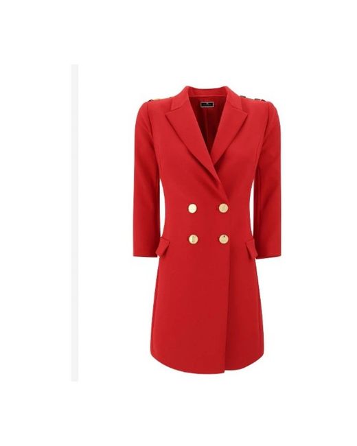 Elisabetta Franchi Red Double-Breasted Coats