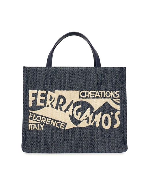 Ferragamo Blue Tote Bags