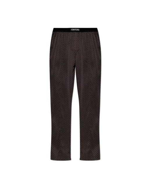 Tom Ford Nachtkleding ,Bruin ,Zijden Pyjamabroek in het Black voor heren