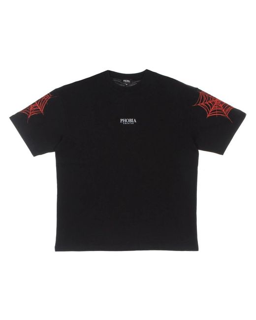 PHOBIA ARCHIVE Cobweb Print Tee in het Black voor heren