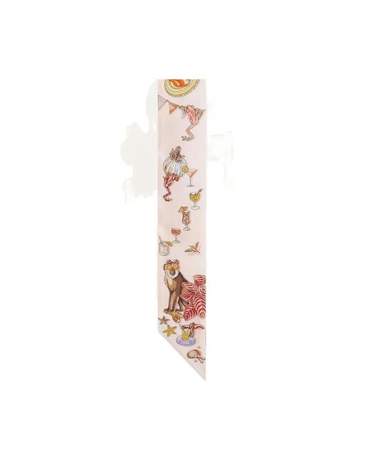 Ferragamo Red Silk Stole Jungle Party Print