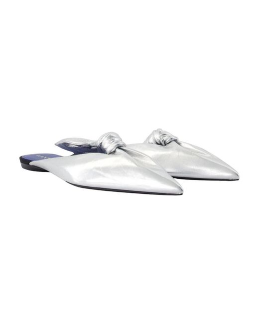 Lanvin Blue Bow Mules