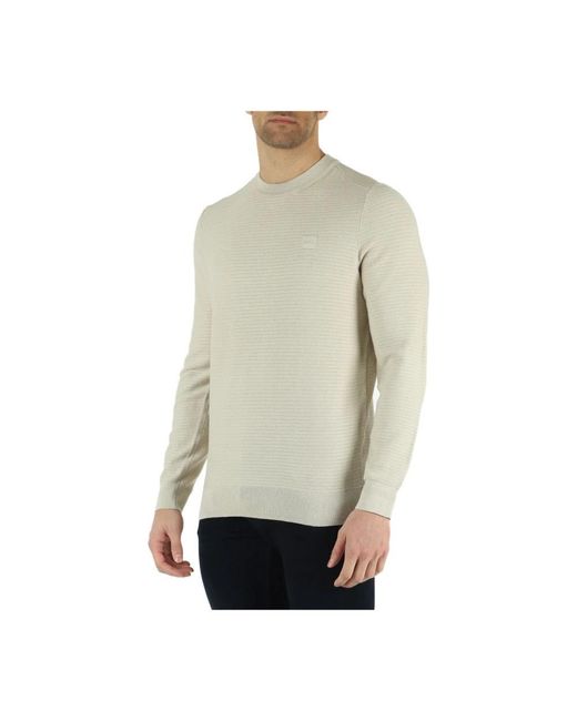 Boss Natural Round-Neck Knitwear for men