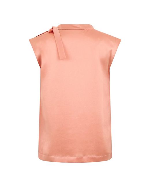 Alberta Ferretti Blouse Met Korte Mouwen En Strik in het Pink