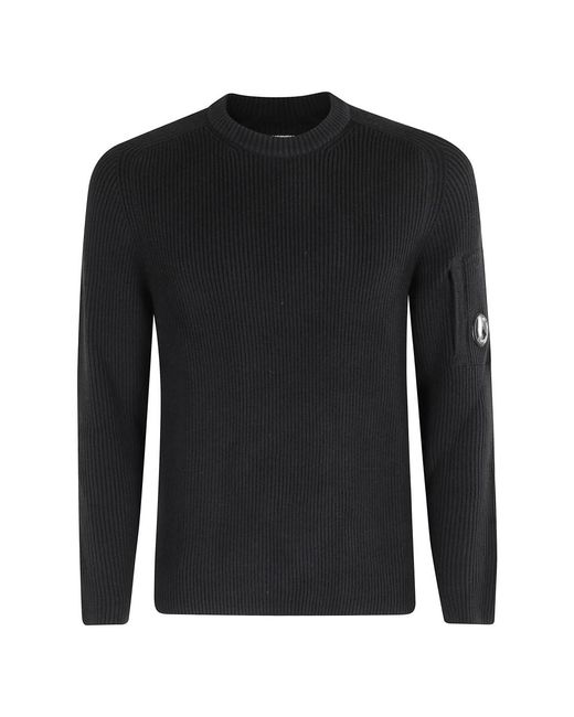 Round-Neck Knitwear C P Company de hombre de color Black