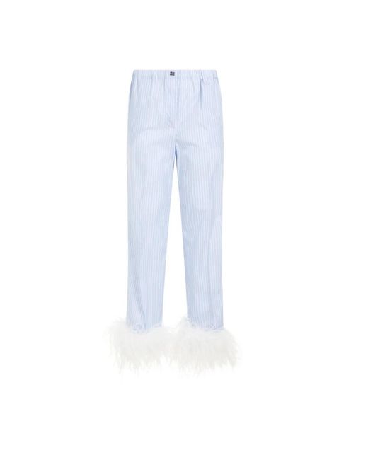 Pantalones de algodón en cielo Miu Miu de color Blue