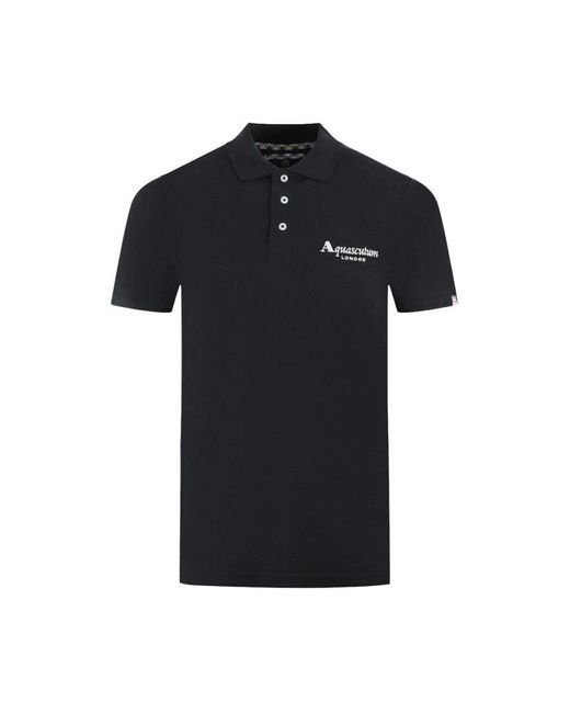 Aquascutum Polo-shirt aus baumwolle mit kontrastlogo in Black für Herren