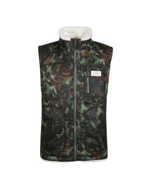 Amundsen Jassen ,Veelkleurig ,Katoen Harvester Reverso Waxed Vest in het Green voor heren