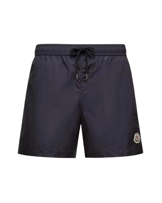 Moncler Logo Patch Zwemshorts in het Blue voor heren