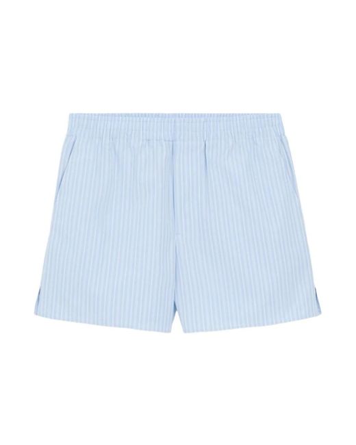 AMI Korte Broeken ,Blauw ,Katoen Cotton Elasticated Shorts in het Blue voor heren