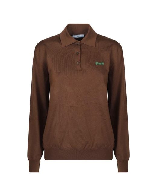 Prada Brown Polo Shirts