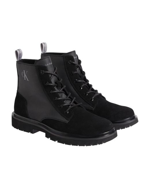 Calvin Klein Black Lace-Up Boots for men