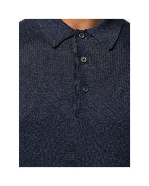 Barba Napoli Luxuriöses seiden polo shirt hergestellt in italien in Blue für Herren