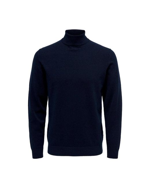 Only & Sons Klassischer Gestrickter Rollkragenpullover in Blue für Herren