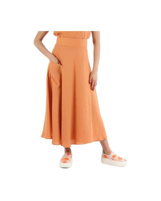 Niu Orange Midi Skirts