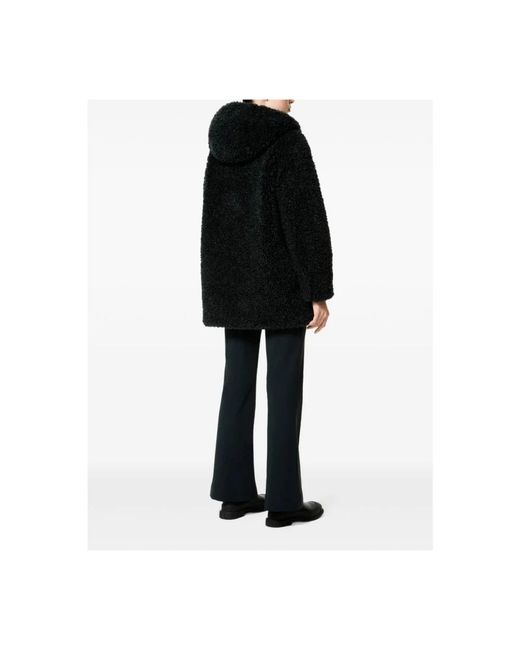 Rrd Hooded Faux Fur Jacket in het Black