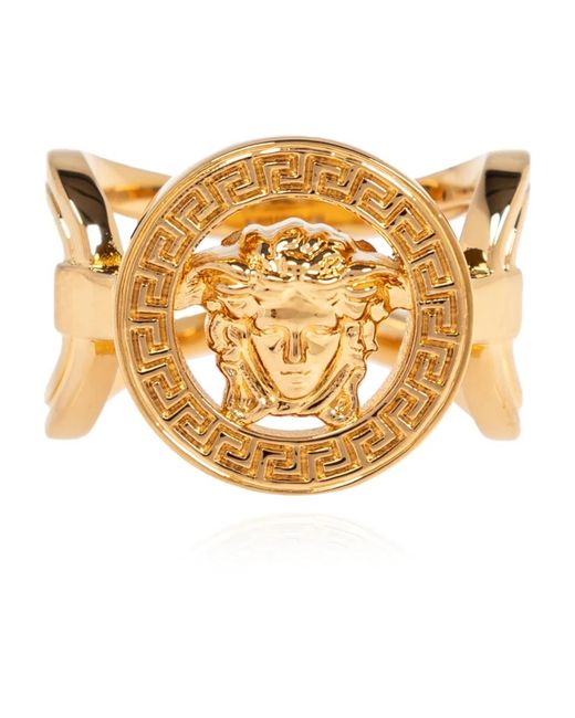 Versace Metallic Ring mit logo