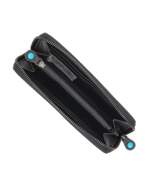Gabs Accessoires ,Veelkleurig ,Katoen Bruin Leren Portemonnee Met Ritssluiting in het Metallic