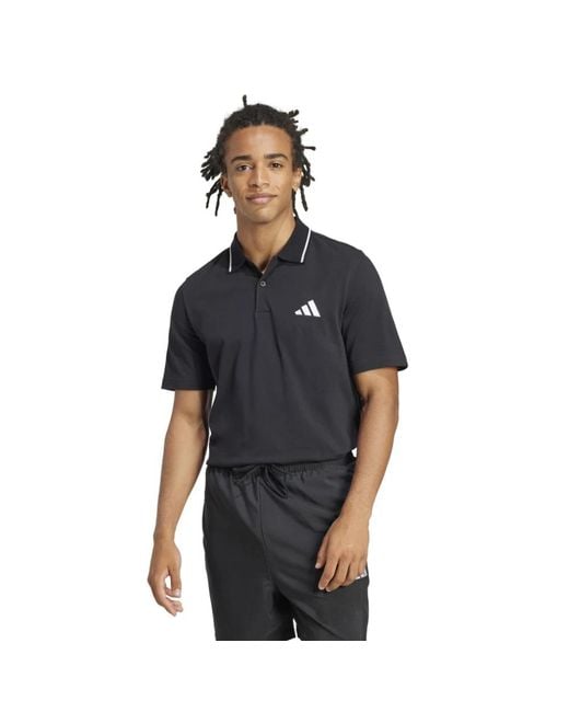 Adidas Essentials Small Logo Pique Polo in Black für Herren