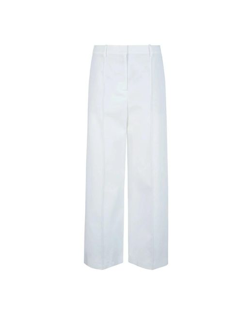 Eleventy White Wide Trousers