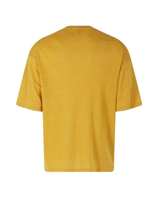 Roberto Collina Yellow Round-Neck Knitwear for men