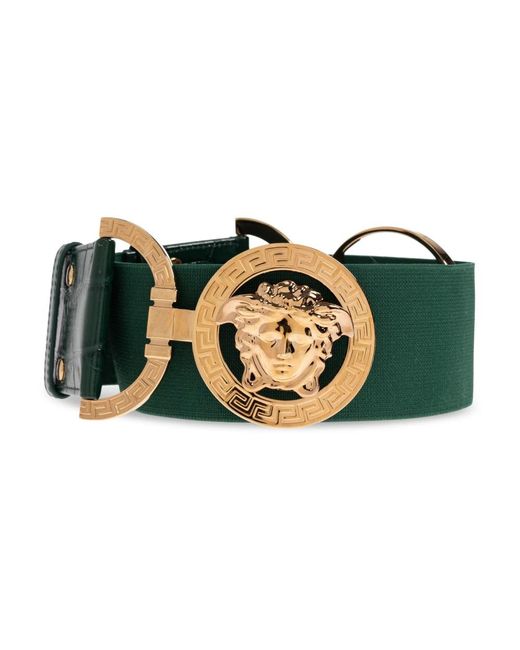 Versace Accessoires ,Groen ,Leer Medusa '95 Croco-Effect Riem 6 Cm in het Green