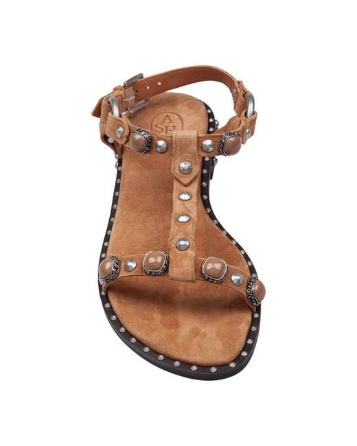 Ash Brown Flat Sandals