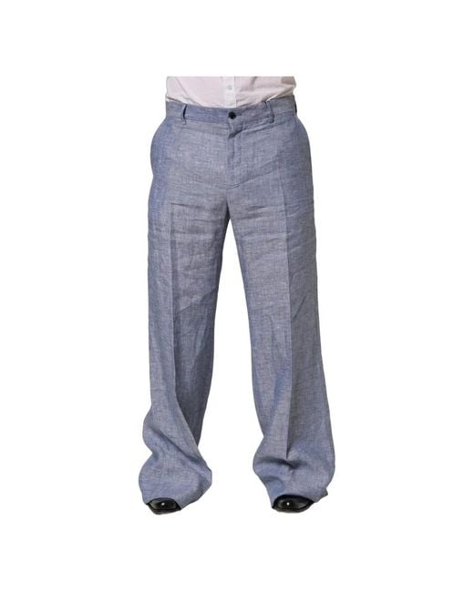 Dolce & Gabbana Blue Wide Trousers for men